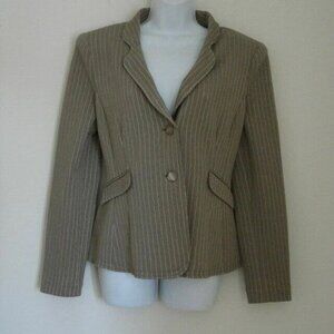 NWT GIORGIO ARMANI Taupe Cotton Jacquard Jersey 2 Button Jacket 12
